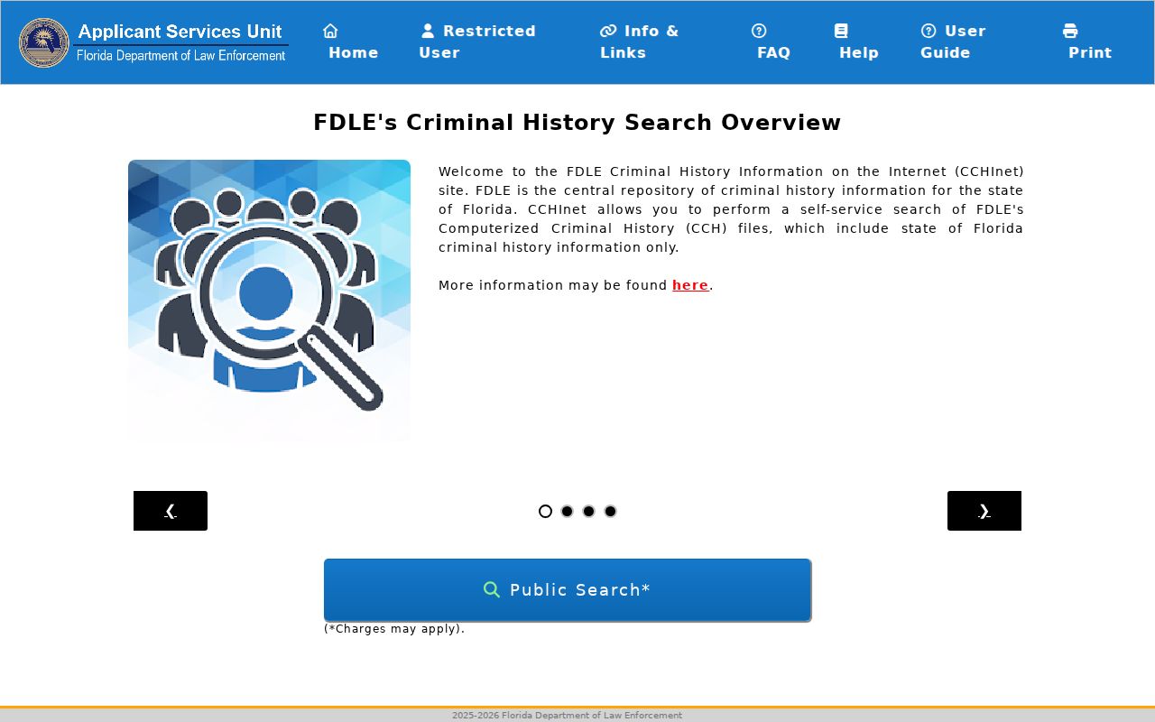 FDLE Computerized Criminal History name search