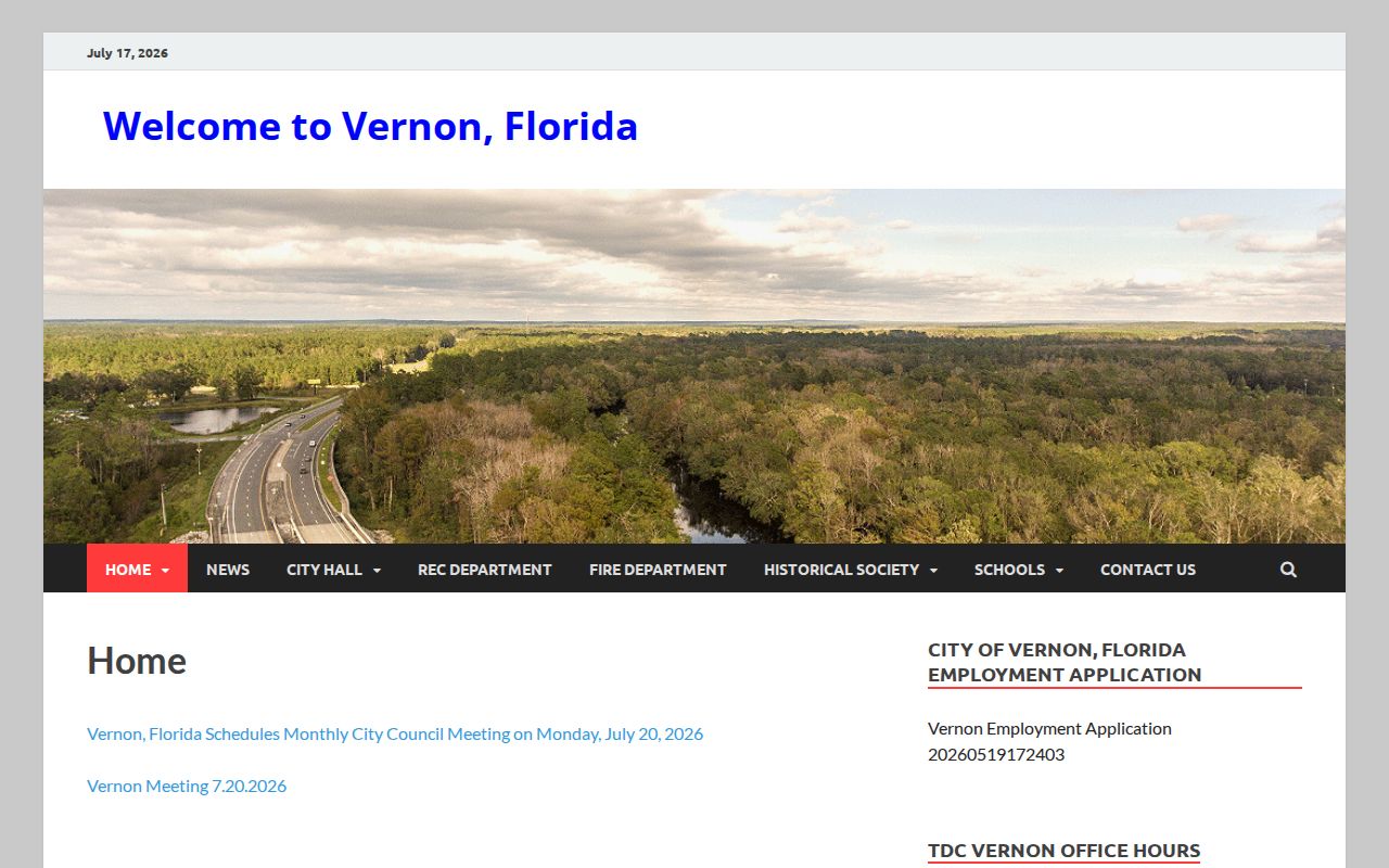City of Vernon official website used to verify current public safety contacts