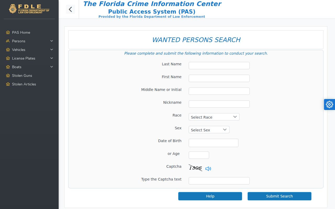 Washington County arrest lookup through Florida wanted persons
