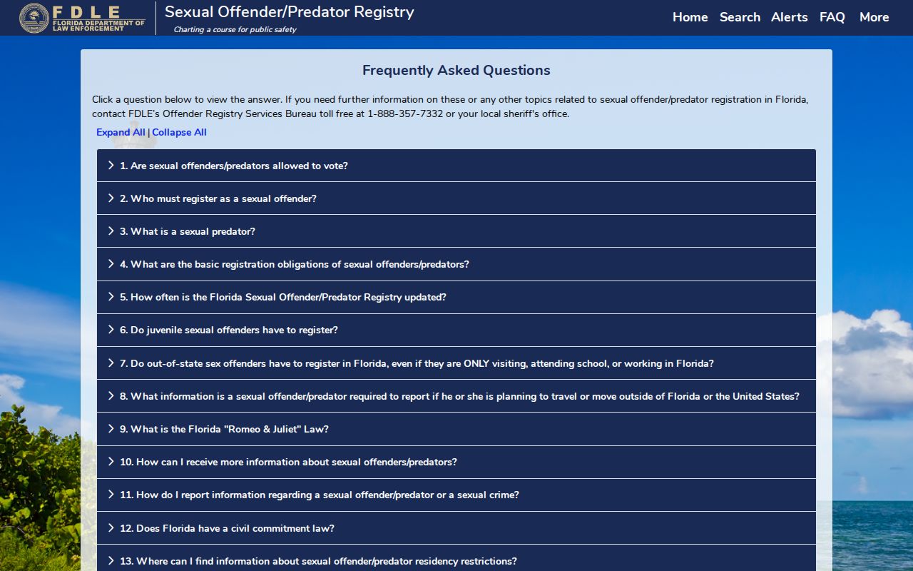 Washington County sex offender registry profile guidance